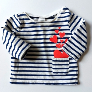 Heart detail striped shirt‎ 3m Carters Accessible Collar Love